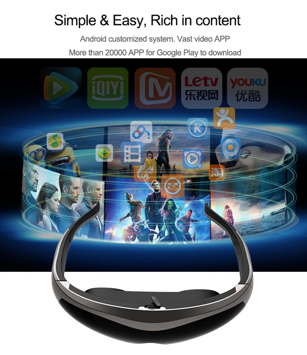 2020 New FPV Smart Glasses K600 80 inch screen