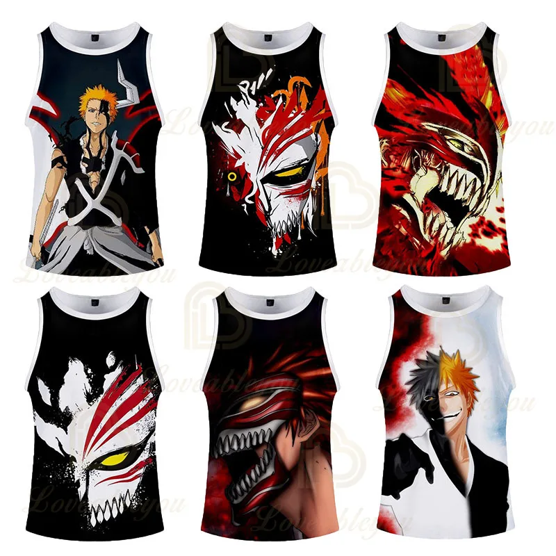 

Anime BLEACH 3D Print Harajuku Vest Summer Unisex Sleeveless Shirts Women Casual Tank Tops Men Streetwear Clothing