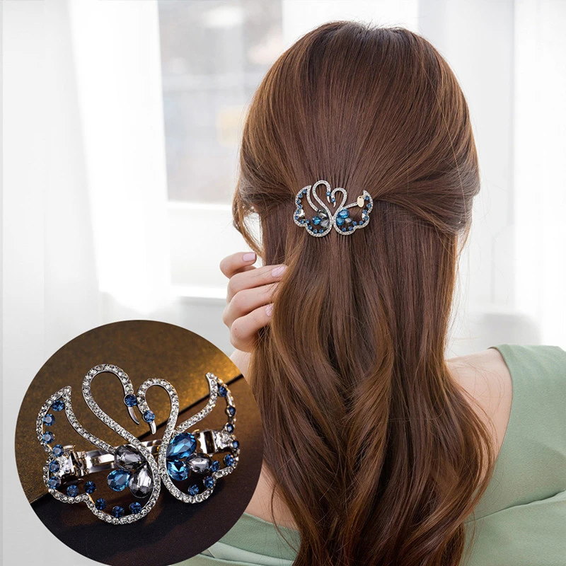 CHIMERA Fashion Rhinestone French Barrette Swan Hair Clips for Women Trendy  Bling Clear Crystal Hairgrips Clamp Luxury Hair Pins|Hair Jewelry| -  AliExpress