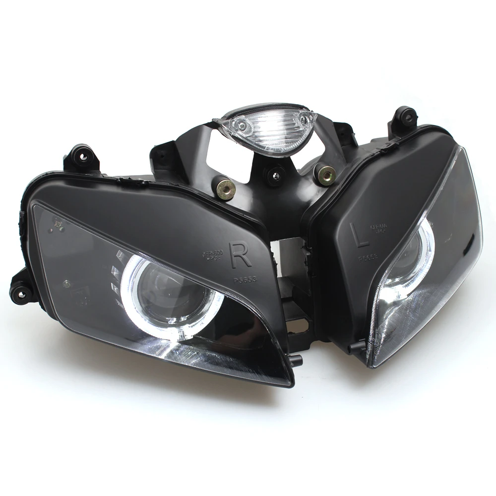 Motorcycle Custom Bi Xenon Hid Headlight Assembly Low High Beam Led White Angel Eye Headlamp For Honda Cbr600rr Cbr 600 Rr 03 06 Aliexpress