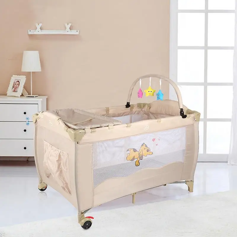 Multifunctional Folding Travel Bed Portable Baby Cradle Baby Shaker Fence Double Layer Children Playbed Games Crib Hwc Baby Cribs Aliexpress