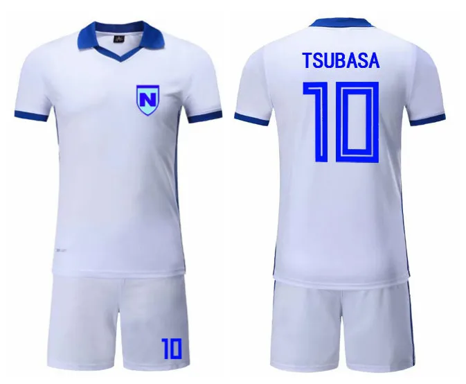Футбольная форма с именем капитана Tsubasa, спортивный костюм, быстросохнущая ткань для детей и взрослых, костюм для косплея, футболка+ шорты - Цвет: 8