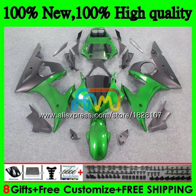 Средства ухода за кожей для YAMAHA YZF R6 S R6S 06-09 YZFR6S 06 07 08 09 52BS. 96 YZF600 YZF-600 YZF-R6S 2006 2007 2008 2009 зеленый серый Горячие обтекатели