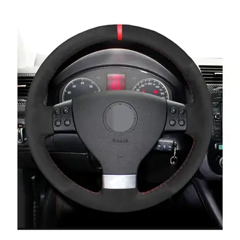 

Hand-Sew Black Suede DIY Car Steering Wheel Cover for Volkswagen Golf 5 2005-2009 VW Passat B6 Jetta 3 Tiguan Touran 2008 - 2010