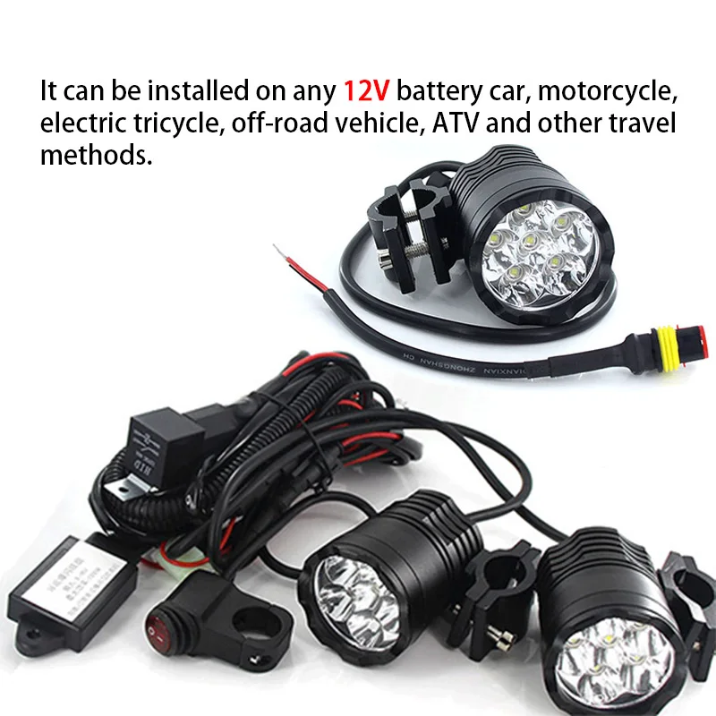 2 светодиодный фары мотоцикла 6000LM 12V 6 T6 чипы фары мотоцикла водонепроницаемые противотуманные фары супер яркие светодиодные лампы