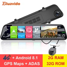 Bluavido 12 "กระจกมองหลัง 4G Android 8.1 กล้อง DASH 2G RAM 32G ROM GPS นำทางเครื่องบันทึกวิดีโอ ADAS WiFi Night Vision(China)