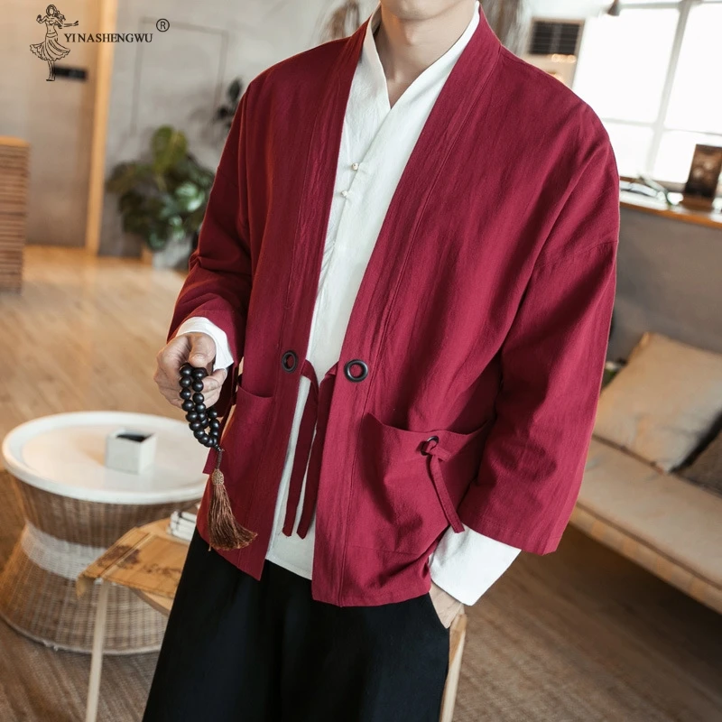 Kimono Samurai Costume Streetwear Plus Size Asian thanks Jacket Yukata Men Women Cloth Cardigan Traditioanl Japanese Clothing