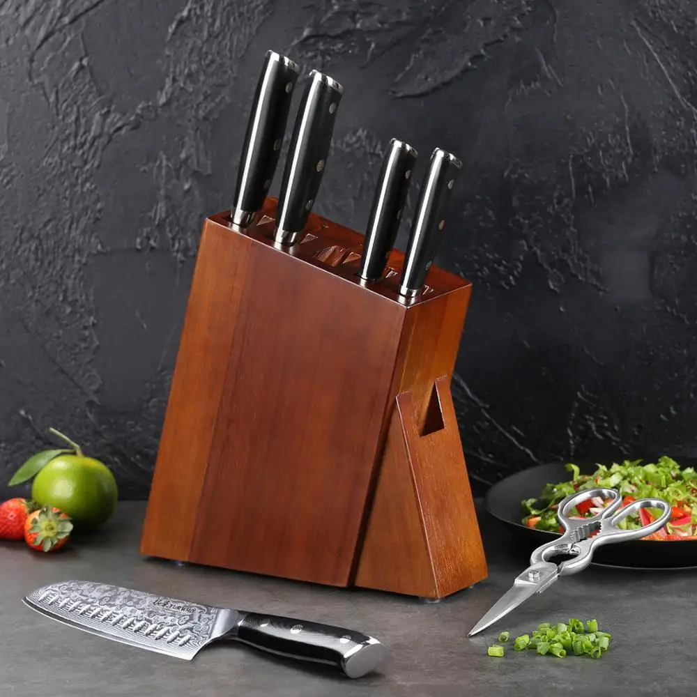 TURWHO 7 PCS Best Kitchen Knives Sets With Excellent Acacia Wood/Knife Set  BlocK Super Sharp Japanese Damascus Steel Knives Set - AliExpress