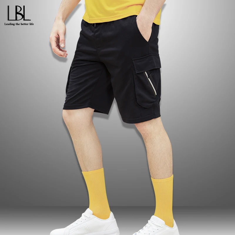 2020 Solid Men's Shorts 4XL Summer Mens Beach Shorts Outwear Casual Tactical Shorts Men Fitness Clothing New Short Pants Male