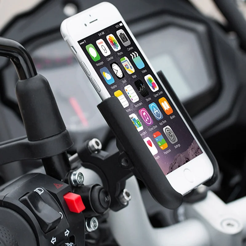Aluminum Alloy Motorcycle Phone Holder Support Rearview Mirror Mobile Moto Holder For GPS Bike Handlebar Holder