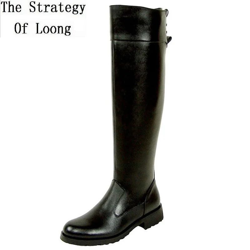 Мужские высокие сапоги для верховой езды зимние из натуральной кожи с сеткой