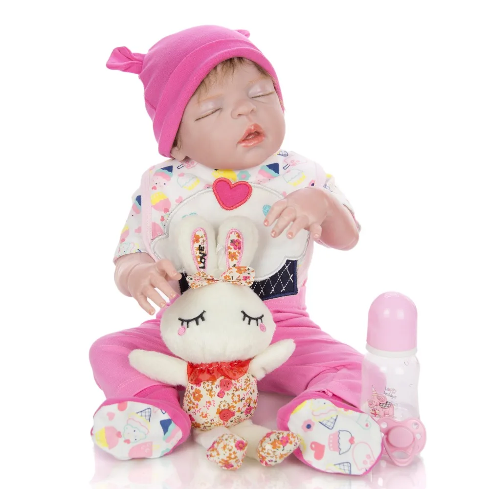 55 см виниловые куклы Reborn Baby DOLLMAI Новый уникальный закрытый глаз кукла силиконовые игрушечные пупсы, куклы для детей мальчиков