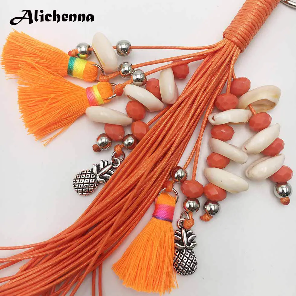 Alichenna брелок ручной работы женские богемные Бохо Корейская оболочка кабеля Кристалл Мода Изысканный мешок украшения подарок для девочки