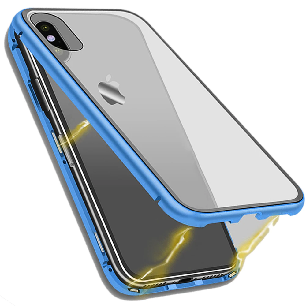 Металлический магнитный мобильный телефон чехол для iPhone 11 Pro Max большой защитный