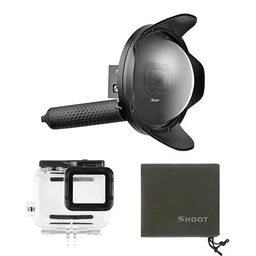 SHOOT 6-дюймовый купол для дайвинга для GoPro Hero 7 6 5 черный S порт s камера с водонепроницаемым корпусом купол для Gopro 7 6 Go Pro аксессуар - Цвет: With Lens