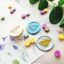 Алмазный воск печать штамп, конверт печать DIY уплотнение воск Свадебная печать винтажный пользовательский дизайн коробка со штампами набор деревянная металлическая ручка