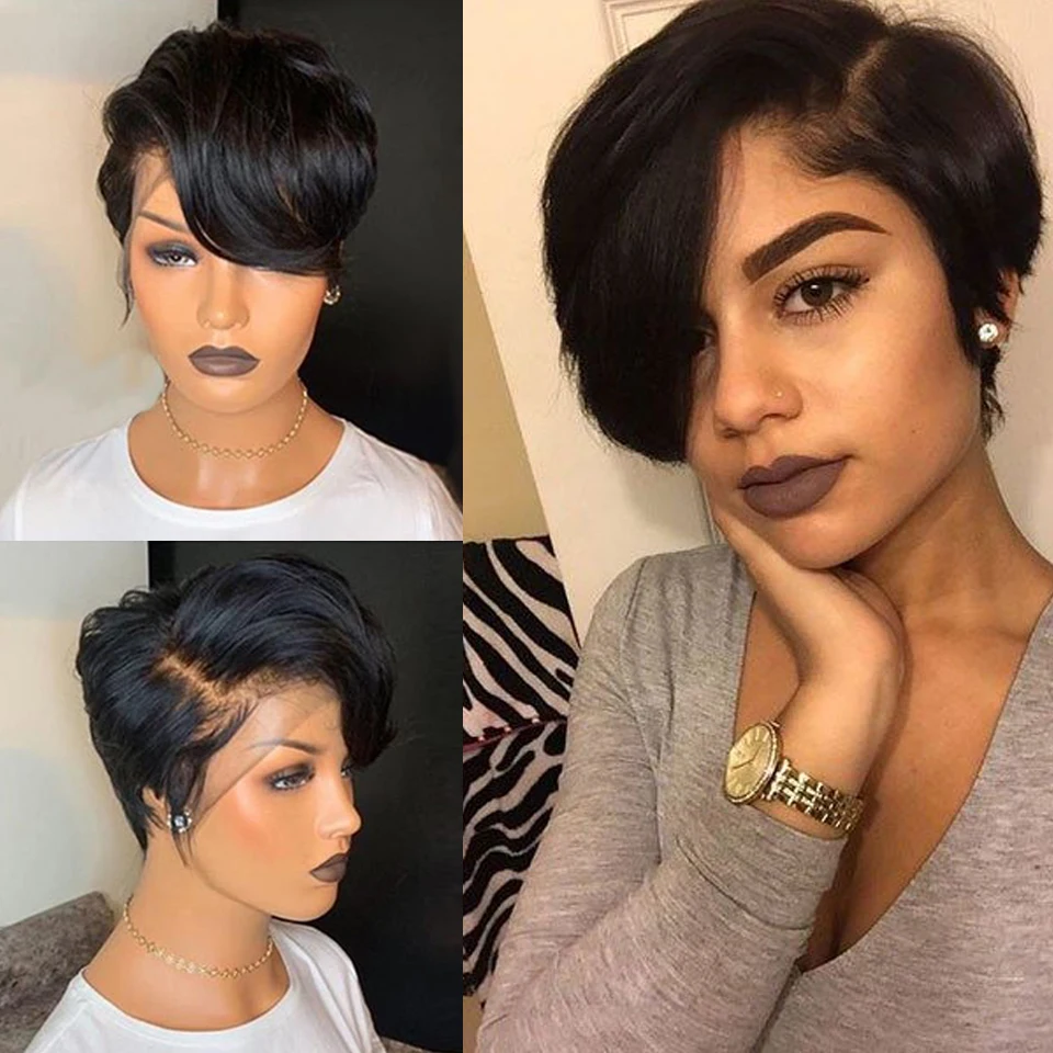 13x6-Lace-Front-Human-Hair-Wigs-For-Women-Pixie-Cut-Wig-Wavy-Brazilian-Remy-150-Short