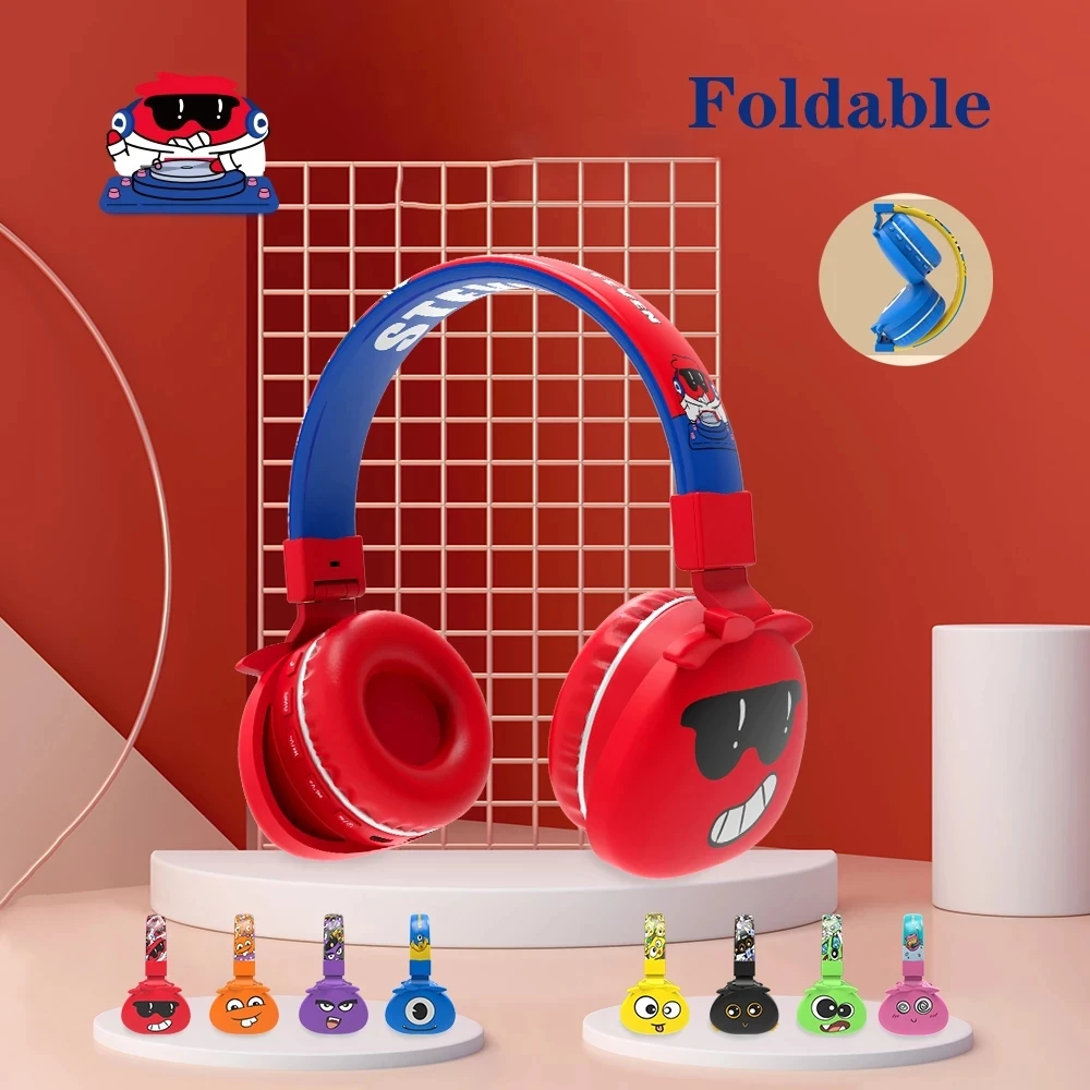 Fones de Ouvido sem Fio dos Monstros dos Desenhos Fone de Ouvido Dobrável com Fone de Ouvido Estéreo da Música do Mic Fones para o Telefone do Jogador de Bluetooth dos Presentes das Crianças do Menino Animados Dobrável Menino com do - Image 6