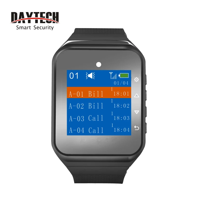 Ceny DAYTECH bezprzewodowy zegarek na rękę wywołanie System pagera opiekun Coaster Pager kelner System kolejki nadające się do noszenia odbiornik 433MHZ