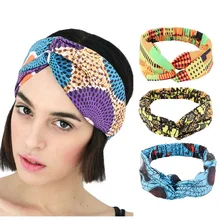 

Flower Print Wide Twist Headbands Girls Elastic Hairband Headwear Make Up Sport Hair Band Bandanas Hair Accessories