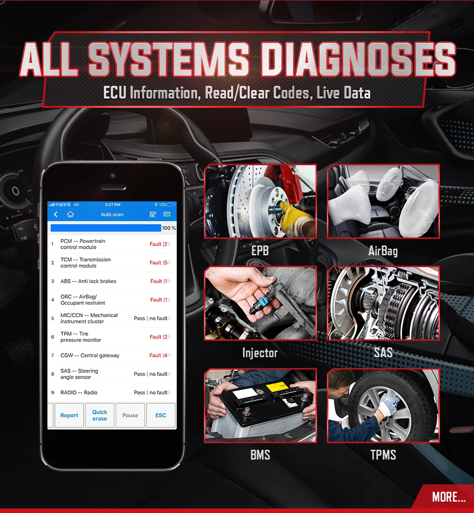 Autel AP200 OBD OBD2 Bluetooth сканер автомобильный диагностический инструмент OBDII полная