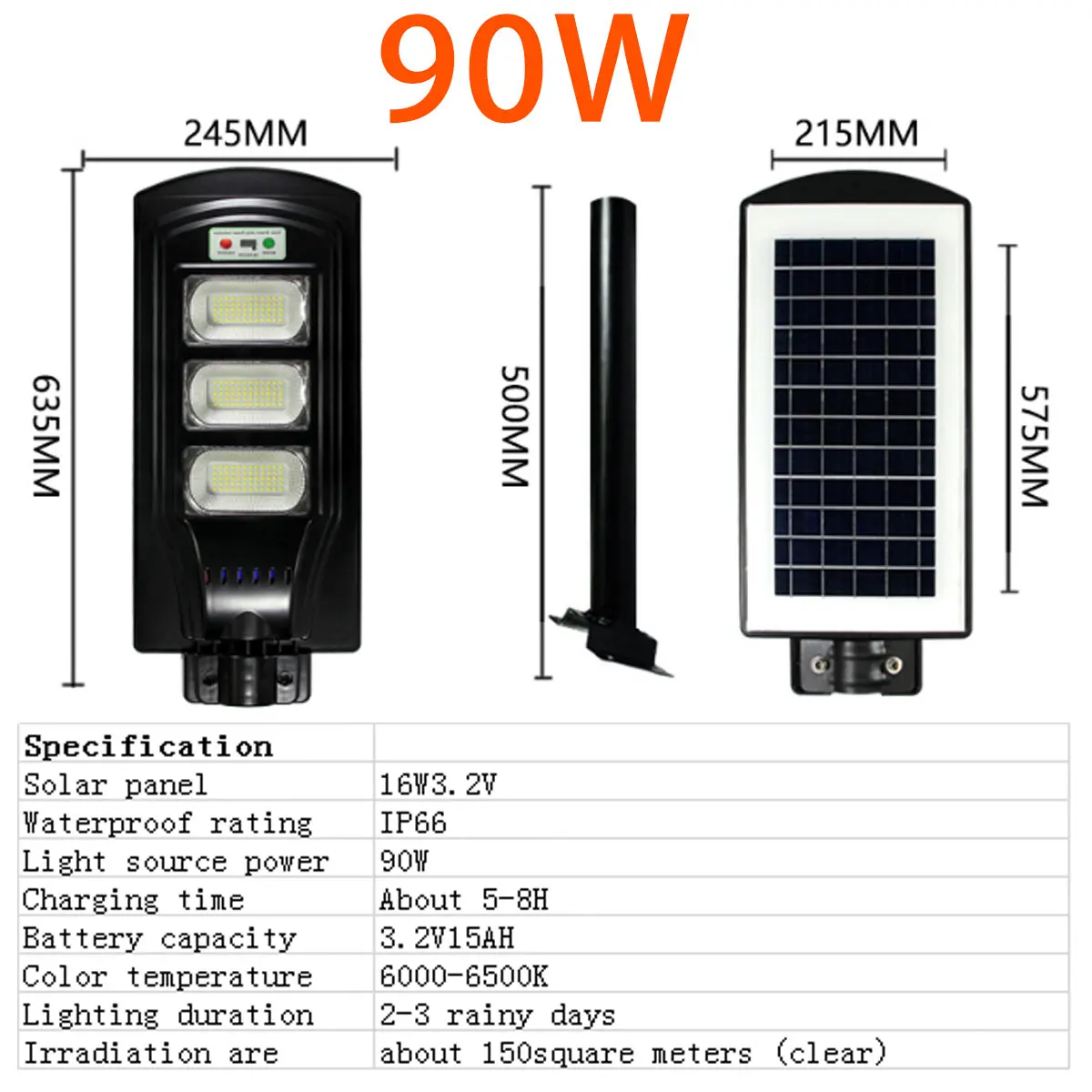 30/60/90W светодиодный настенный светильник IP66 Солнечный уличный световой радар motion 2 в 1 постоянно яркие и индукционные солнечные Сенсор дистанционного Управление - Испускаемый цвет: 90W 180LED