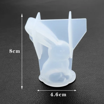 

8.8*4.6CM DIY Silicone Cake Mold Jewelry Pendant Making Mirror Big Ear Rabbit Mould Resin Casting Mould Craft Tool New 2019