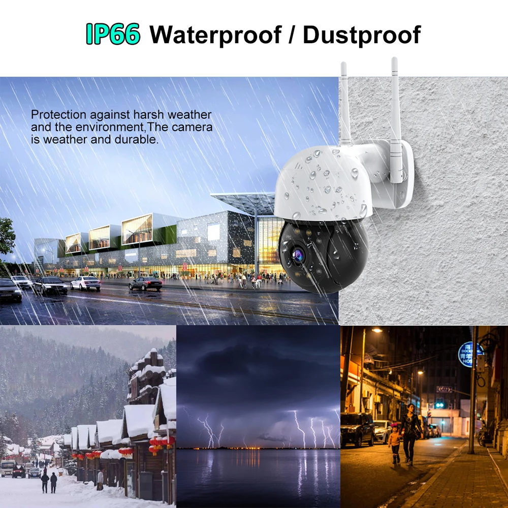 Outdoor Waterproof Wifi Surveillance Camera,1080P Night Vision HD PTZ IP Camera,Onvif P2P Audio CCTV Network Security Cameras
