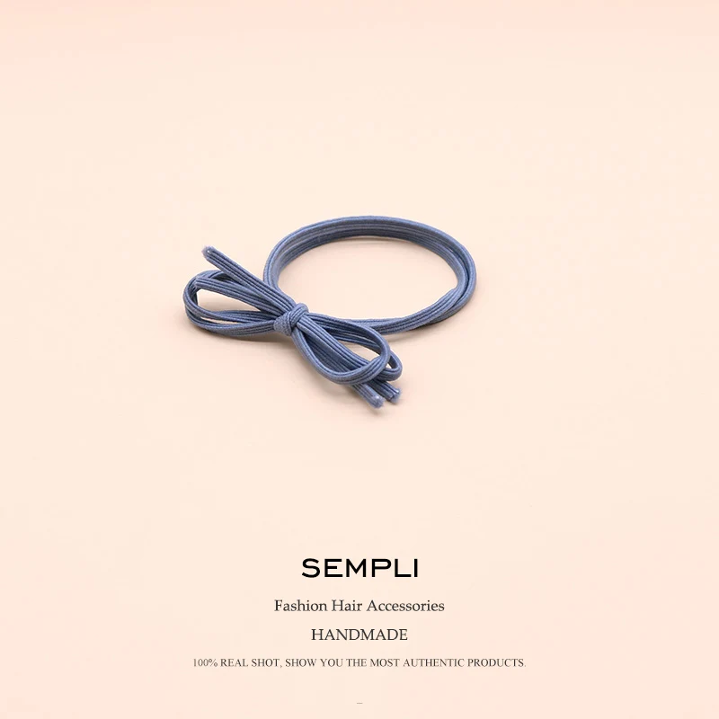 Sempli нейлон высокая эластичность эластичные женские обручи слон детские резиновые ленты животных с бисером аксессуары для волос - Цвет: Blue
