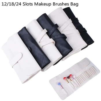 

1Pcs High Quality 24/18/12 Slots Makeup Brushes Bag Cosmetics Case For Make Up Brushes Protector Travel Organizer Rolling Pouch