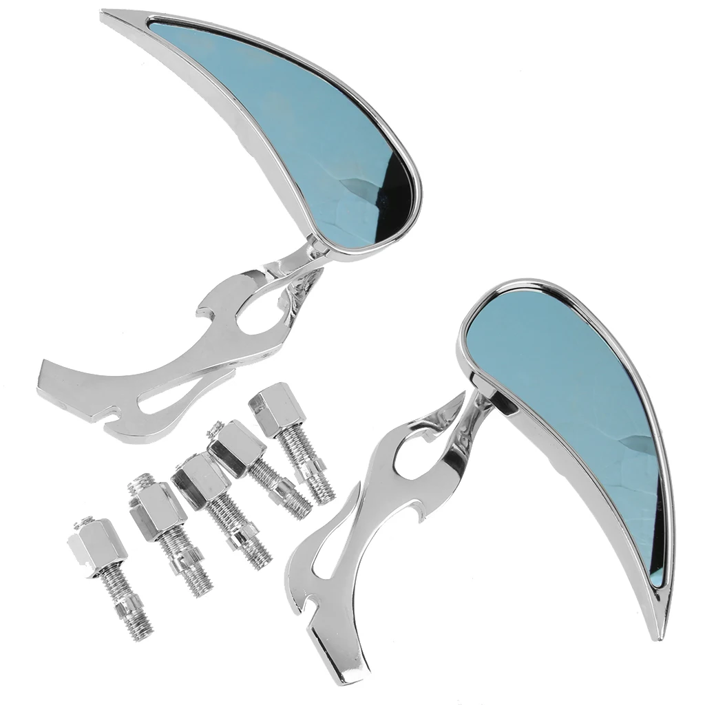 2 шт Замена заднего стекла зеркало мотоцикл чоппер спортивный велосипед серебро