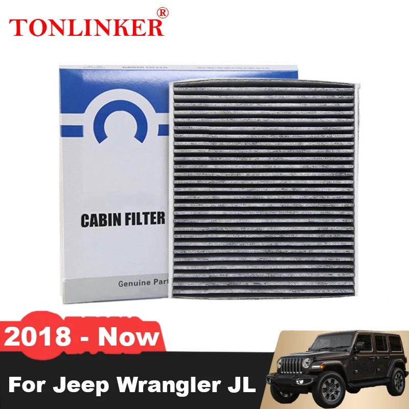 TONLINKER салонный фильтр 68301863AA для Jeep Wrangler JL 4th 2.0AT AWD 2018 2019 2020 2021 2022 Suv 2023 дверные автомобильные аксессуары