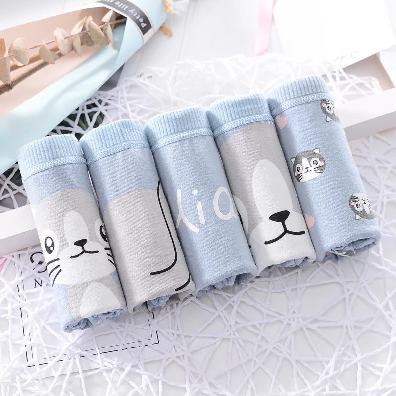 4 шт. трусики для подростков с котом удобное хлопковое нижнее белье девочек