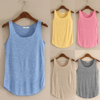 

Fashion Comfortable 9 Colors Adjustable Soft Fitness Tank Top New T Shirt Plus Size Elastic Free Size 1PC Solid