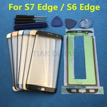Замена внешнего стекла для samsung Galaxy S7 Edge G935 S6 Edge G925F ЖК-дисплей с сенсорным экраном Переднее стекло Внешний объектив