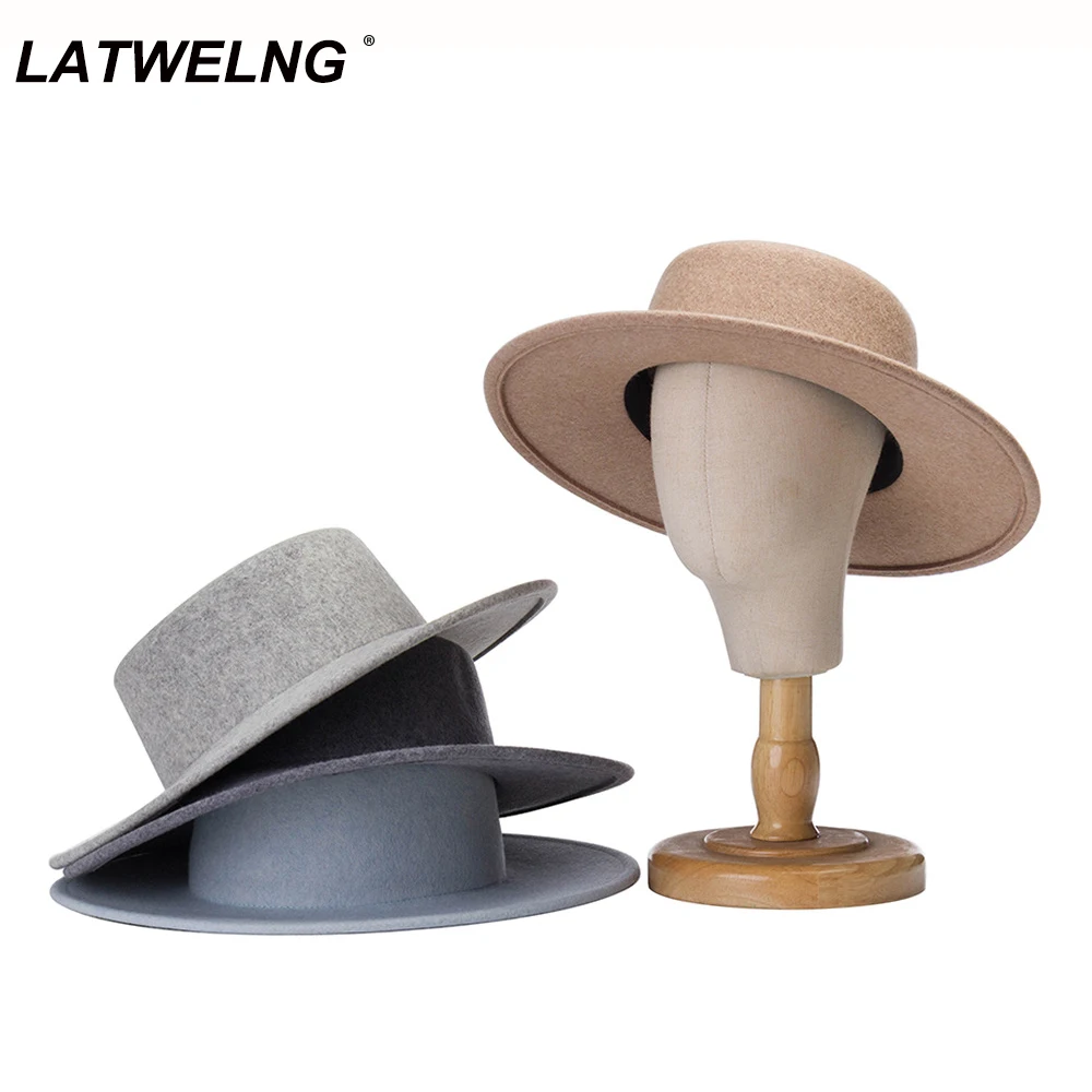 New Kids Fedoras Cap Wool Fat Fedora Hat Children Autumn Winter Warm
