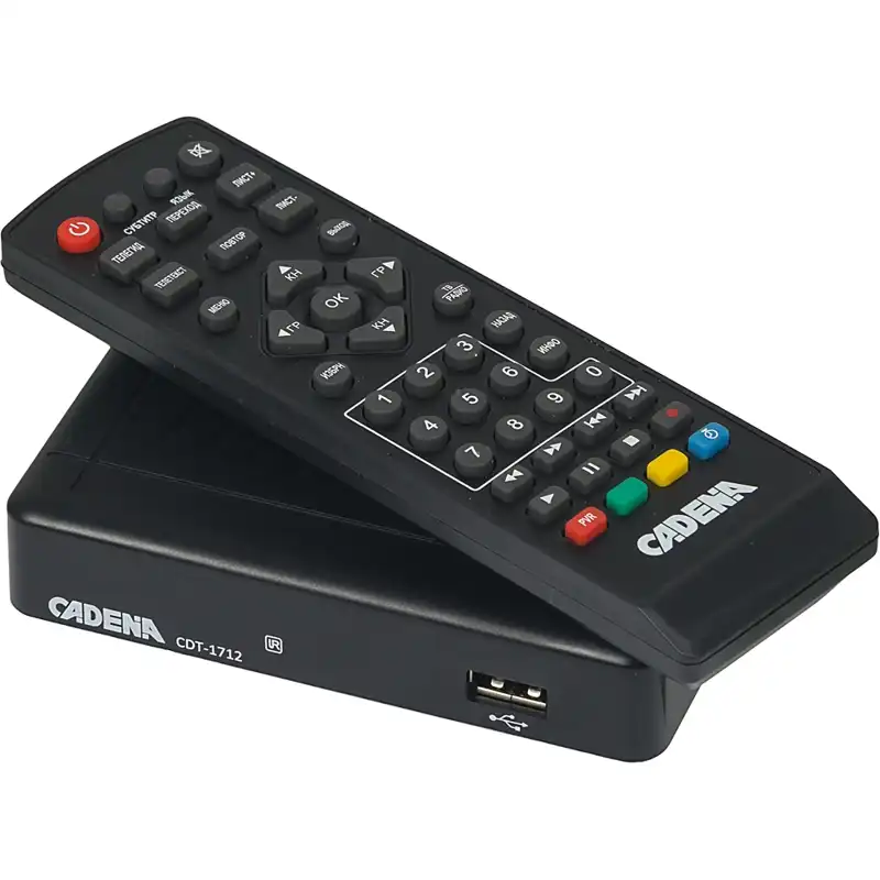 Ресивер DVB-T2 CADENA CDT-1712, черный, (046/91/00047719) Ресивер DVB-T2 CADENA CDT-1712, черный, (046/91/00047719)