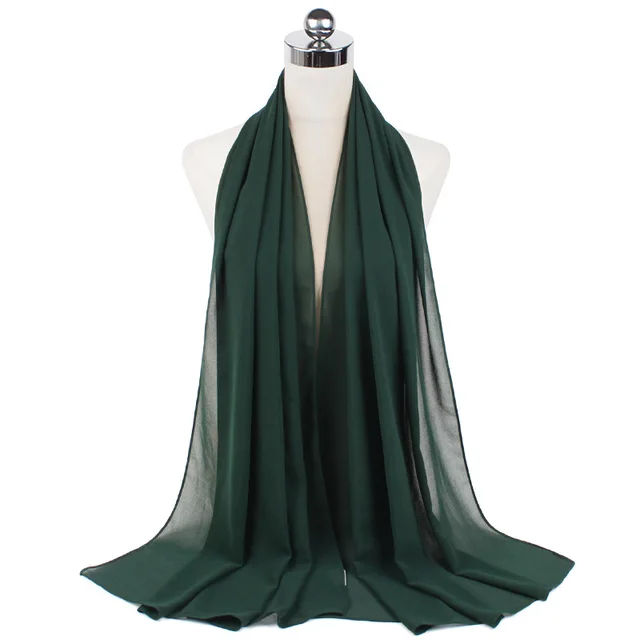 High Quality Good Stitching Stitch Plain Premium Heavy Chiffon Hijab Scarf Malaysian Women's Scarves Hijabs Long Shawl Shawls 56