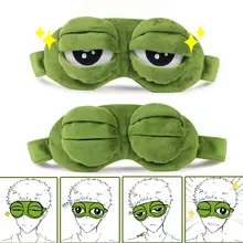 

2022 Soft Plush Sleeping Mask Funny 3D Sad Frog Eye Sleep Mask Padded Eyeshade Cover Travel Rest Eye Mask Gifts Kid Adult Eye
