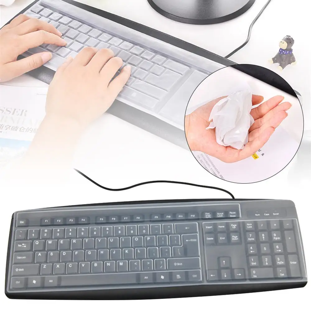 

High Quality 1pc Silicone Desktop Computer Keyboard Cover Skin Protector Cover Case Transparent Clear Protecter Film Tools
