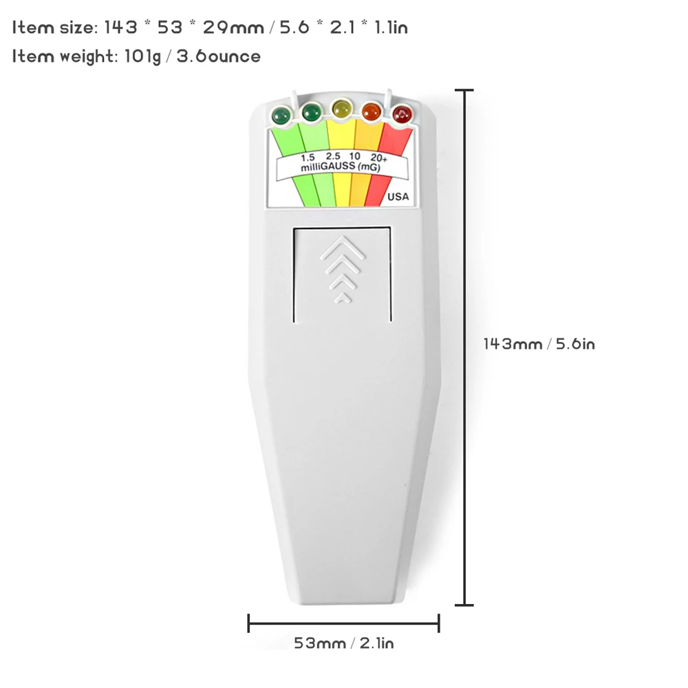 K2 emf meter tester Electromagnetic field EMF Gauss meter Ghost hunting detector Portable EMF magnetic field radiation detector 5 LED Gauss meter