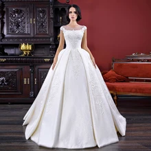 Бальное платье принцессы; свадебные платья; коллекция года; Vestido De Noiva Princesa; великолепное платье с рукавами-крылышками и аппликацией из бисера и жемчуга