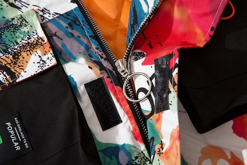 ABOORUN Мужская разноцветная уличная куртка и пальто в стиле хип-хоп, зимняя длинная парка с капюшоном, модная ветровка, пальто для мужчин R2749