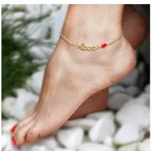 Европа и Америка летние универсальные модные с надписью LOVE Lucky красные бусины простые ножные украшения F061