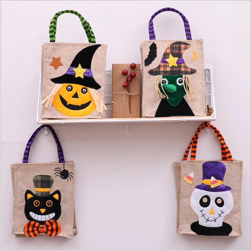

New Halloween Pumpkin Witches Gift Bag Candy Cookie Gift Bag Treat or Trick Candy Gift Storage Pouch Party Supplies