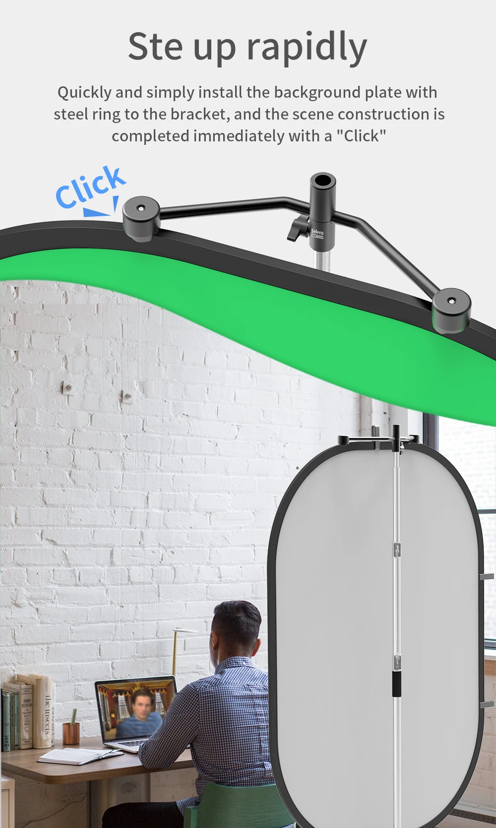 Photography Magnetic Background Support Rod Fit For Photo Studio Chromakey Backd