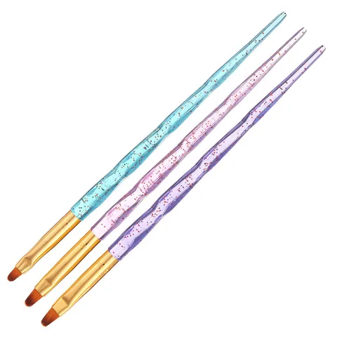 Nail Brush Crystal Acrylic UV Gel Extension Builder Drawing Polish Painting Drawing Brush Pen Set Manicure Tool