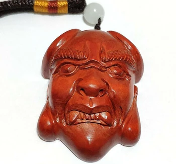 

Q4288 - 1.8" Hand Carved Japanese Boxwood Netsuke : Gothic Devil Mask