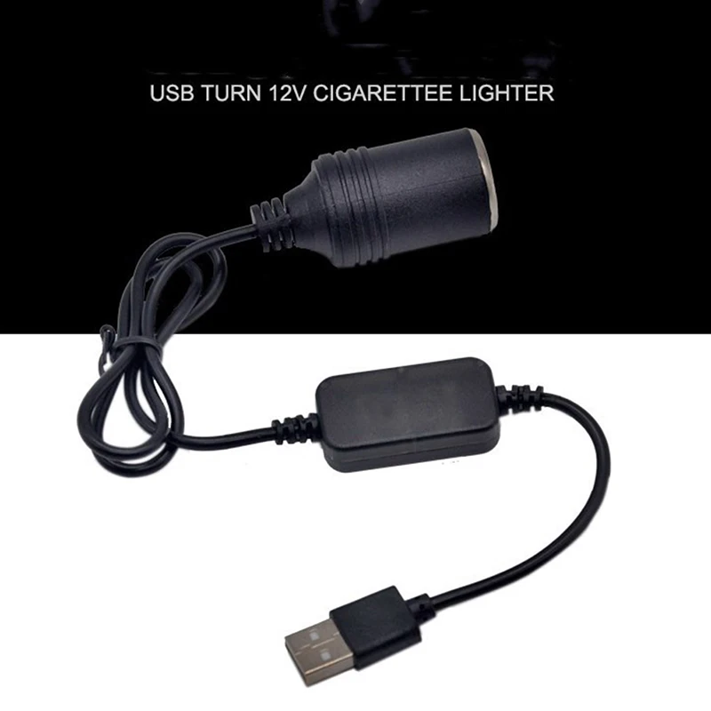 1PC USB 5V To 12V Car Cigarette Lighter Socket Female Converter Power Adapter Cable useful car accessaries
