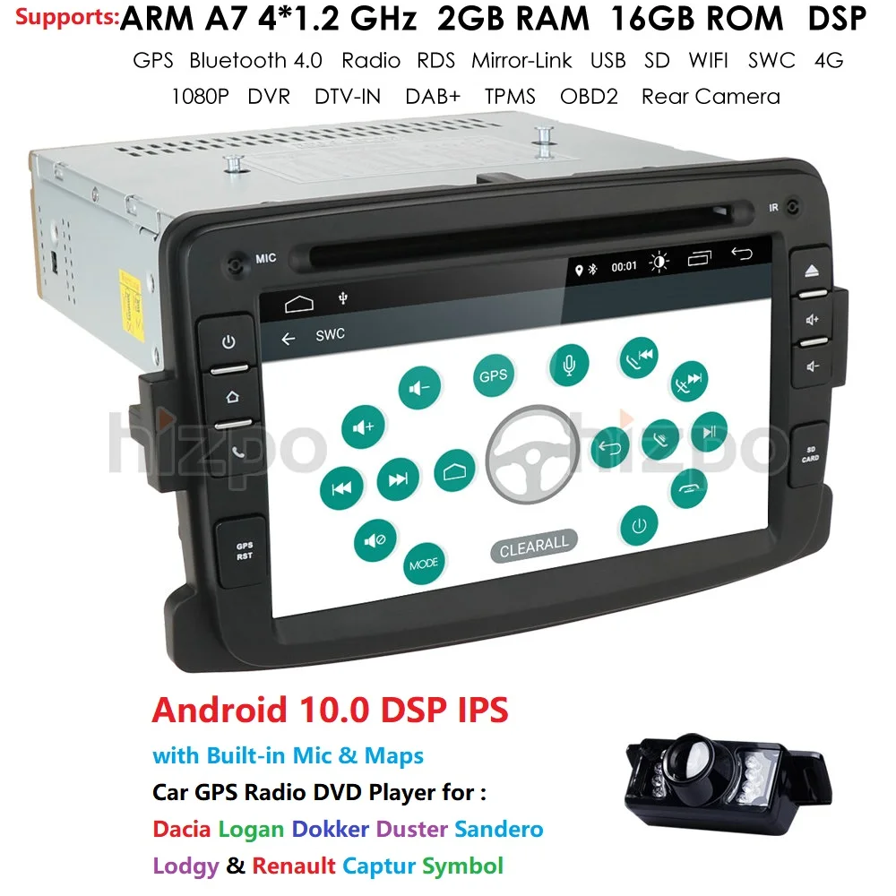 Android10.0 автомобильный dvd-плеер для Dacia Sandero Duster Renault Captur Lada Xray 2 Logan RAM 4G WIFI GPS навигация